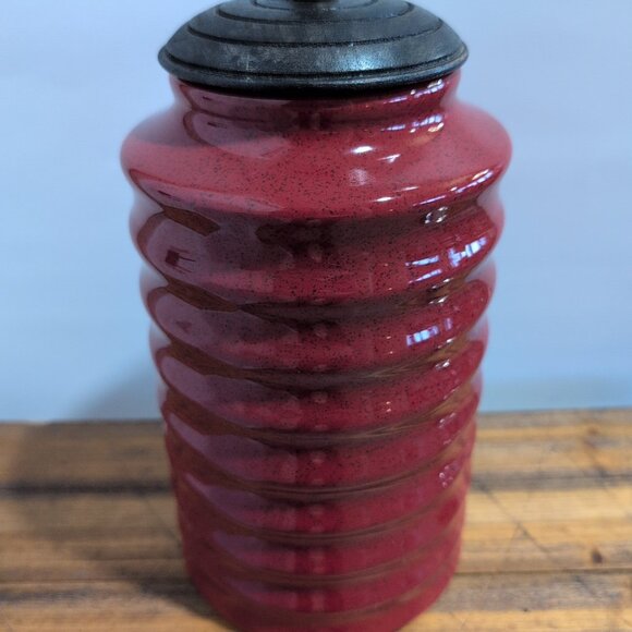 Pier One Ribbed Red W/ Black Speckles Canister W/ Lid Replacement For Set - Picture 6 of 14